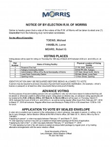 NOTICE OF ELECTION 2016 By-election